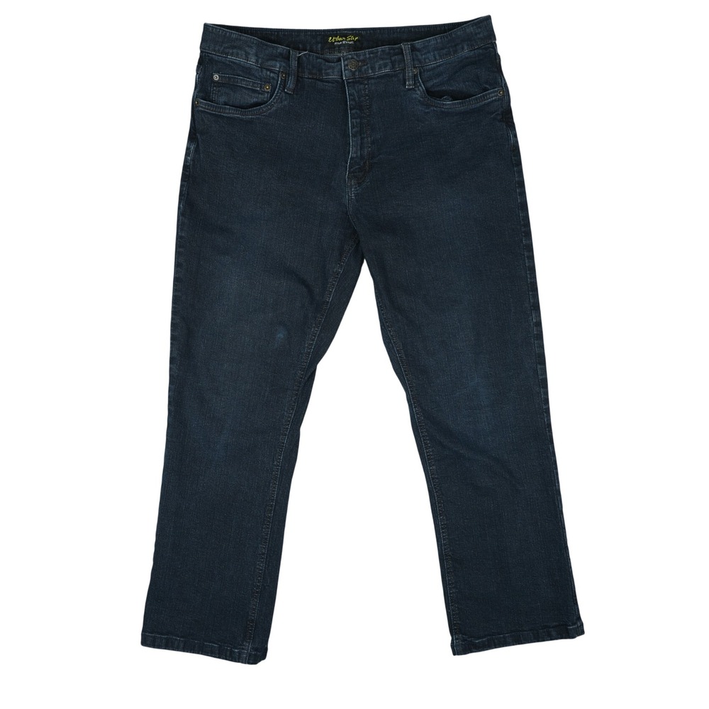 Urban Star Premium Jeans Mens 38x30 Dark Wash Blue Relaxed Fit Stretch Denim